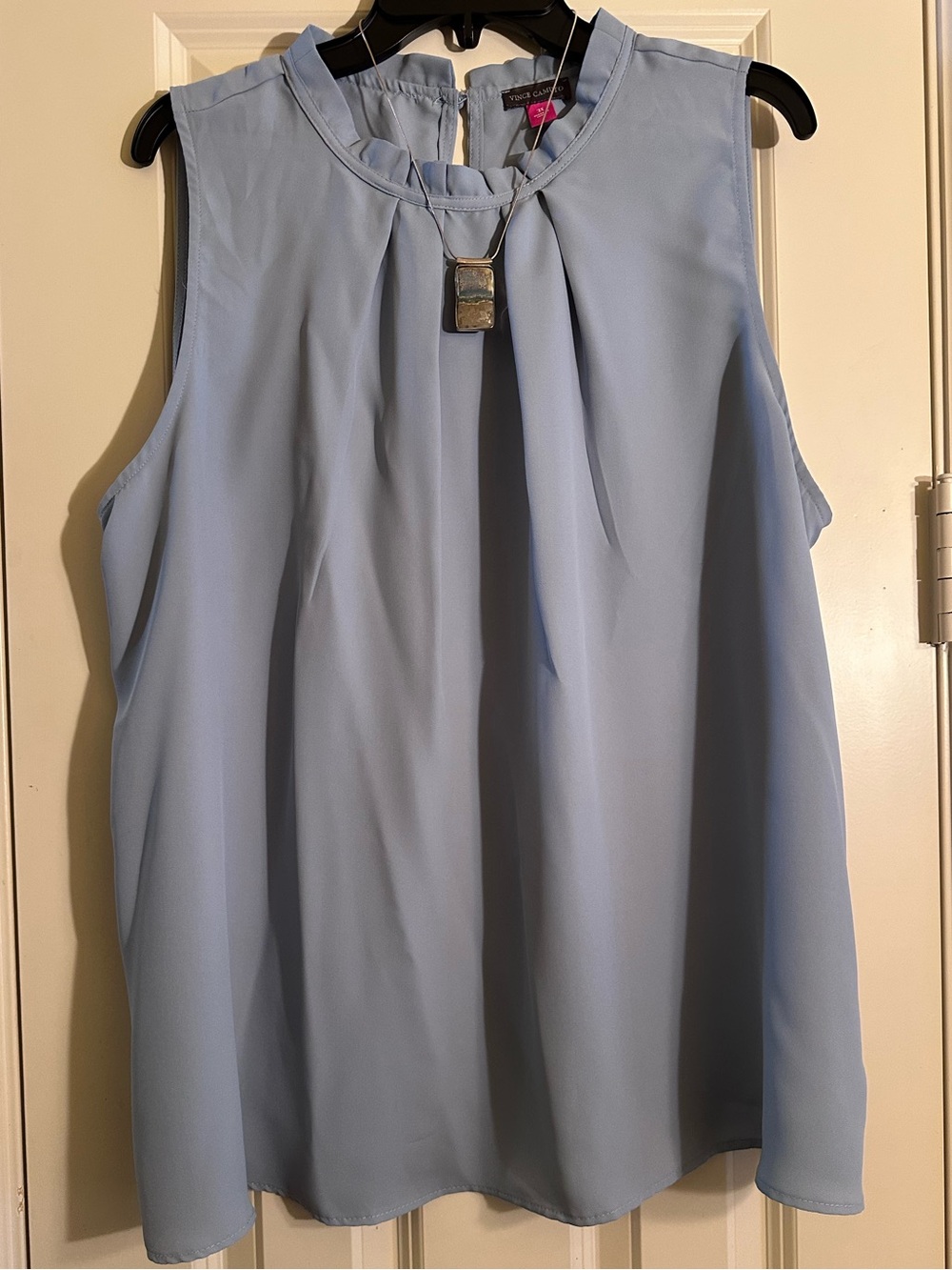 Vince Camuto Soft Blue Pleated Neck Camisole